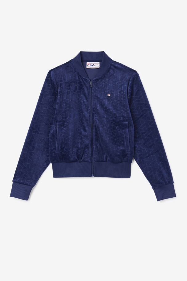Zenaida Velour Track Jacket Navy Fila UK
