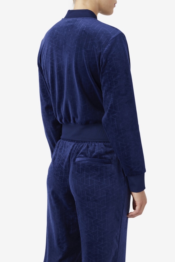 Zenaida Velour Track Jacket Navy Fila UK