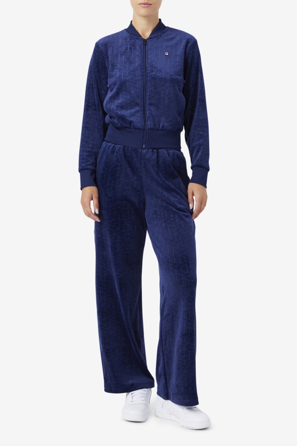 Zenaida Velour Track Jacket Navy Fila UK