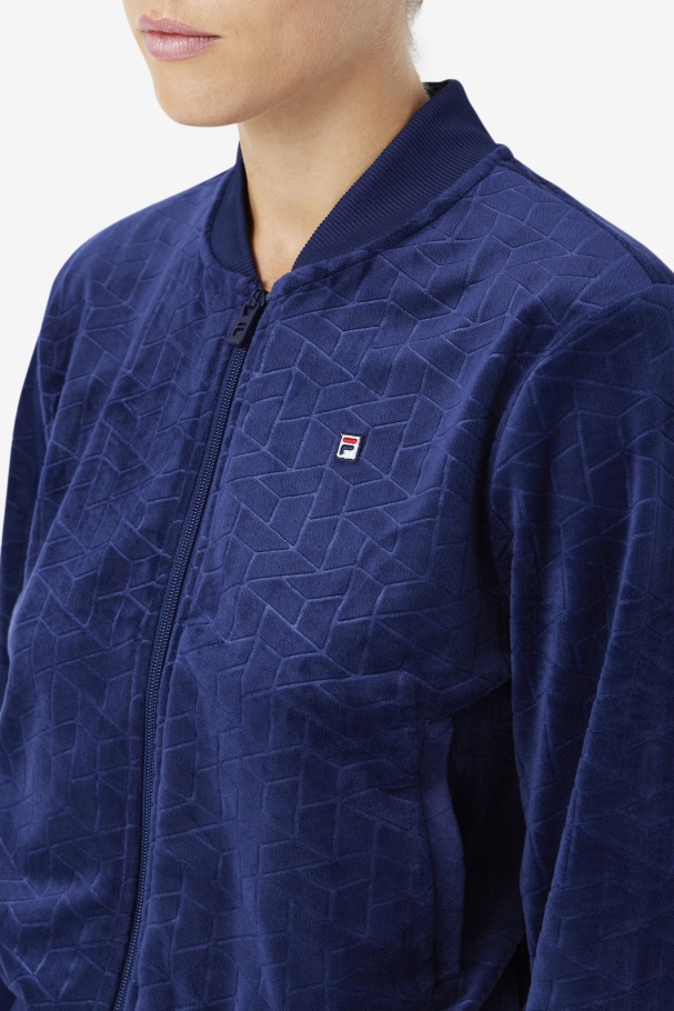 Zenaida Velour Track Jacket Navy Fila UK