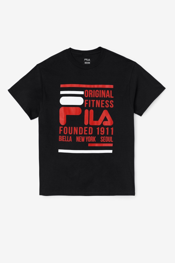 Fila UK Original Fitness Tee Black/Red/White