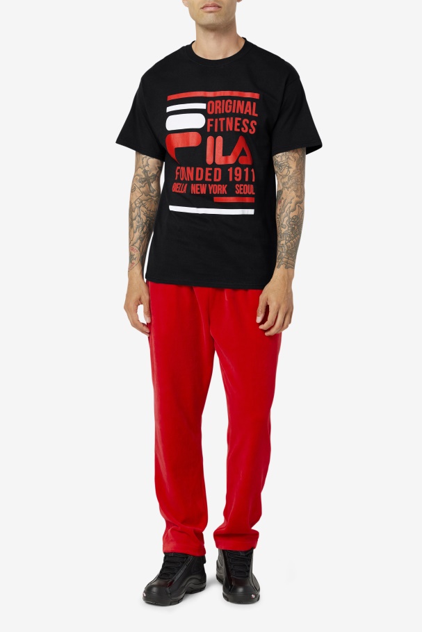 Fila UK Original Fitness Tee Black/Red/White