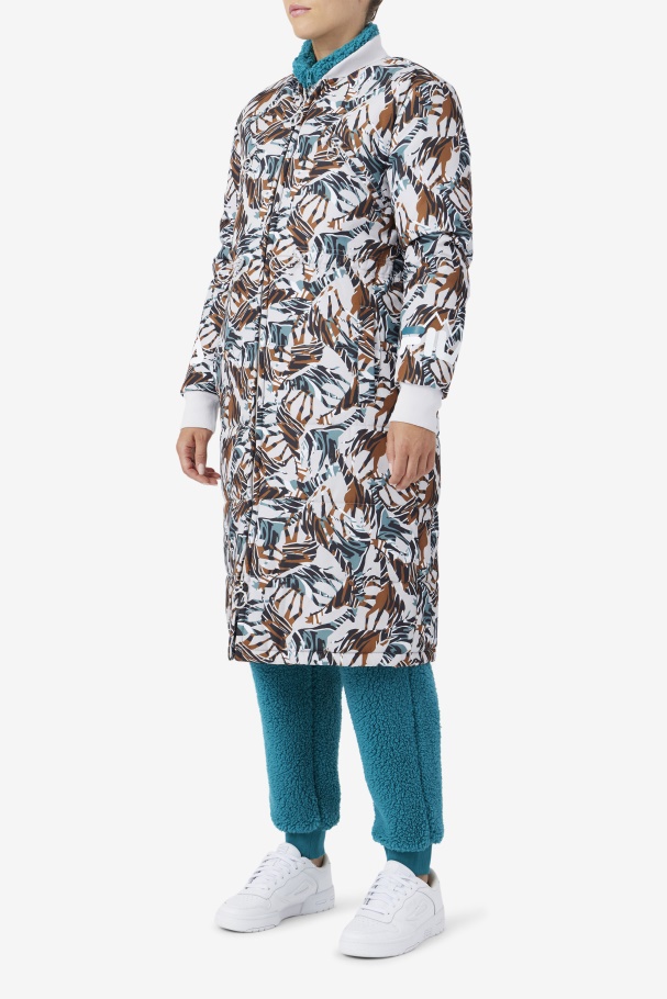 Fila UK Giraffe Print Paulana Giraffe Print Long Puffer Coat