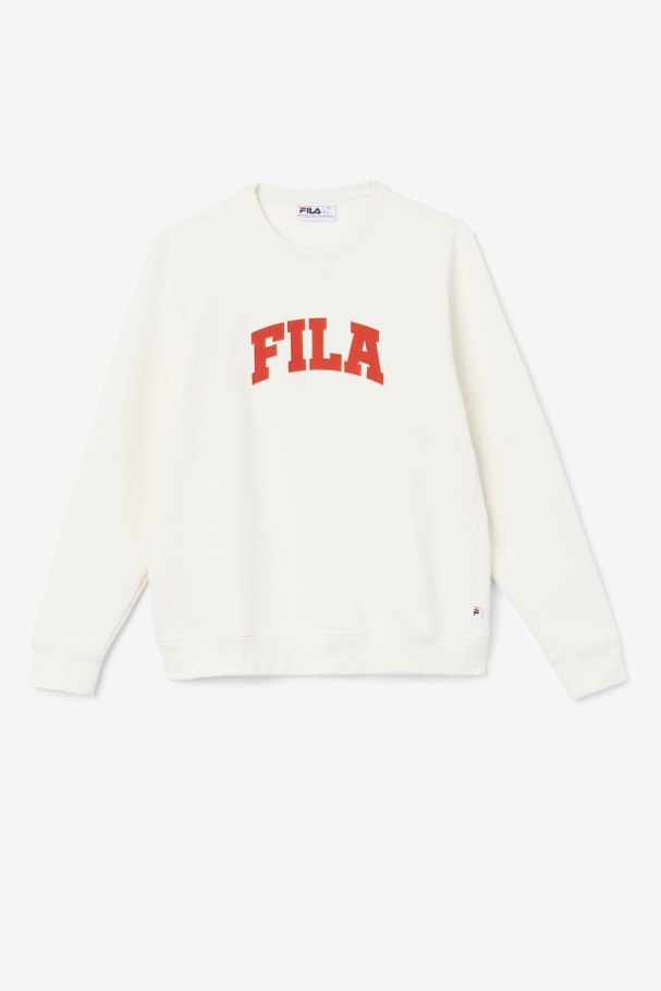 Kory Crewneck Sweatshsirt Fila UK Gardenia/Fiery Red