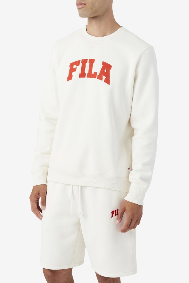 Kory Crewneck Sweatshsirt Fila UK Gardenia/Fiery Red