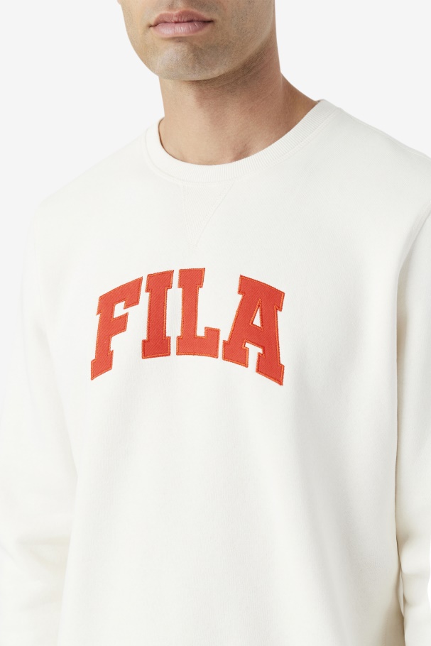 Kory Crewneck Sweatshsirt Fila UK Gardenia/Fiery Red