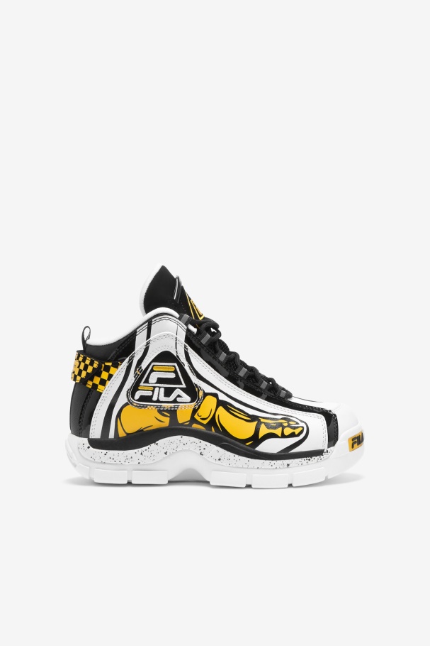 White/Black/Lemon Big Kids\' Grant Hill 2 Racing Fila UK