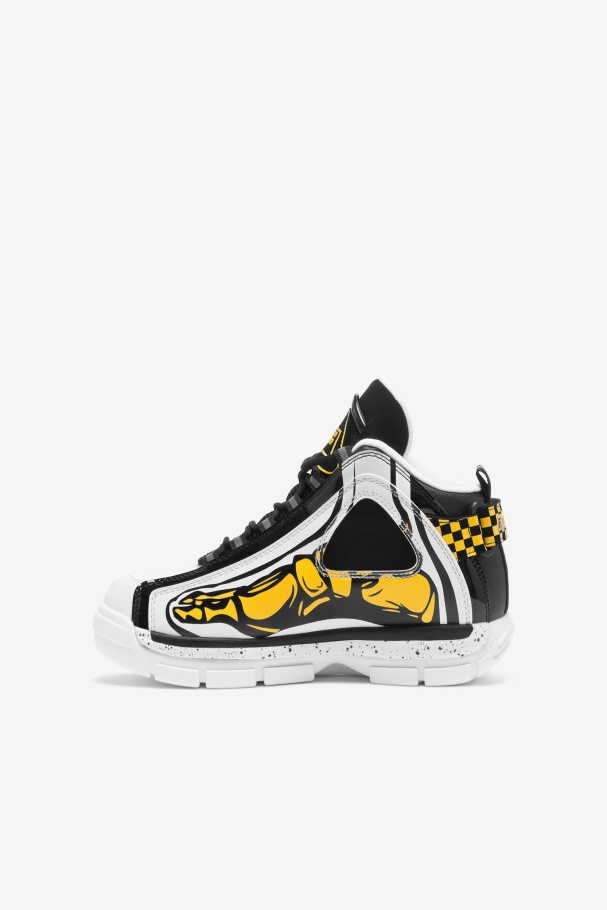 White/Black/Lemon Big Kids\' Grant Hill 2 Racing Fila UK