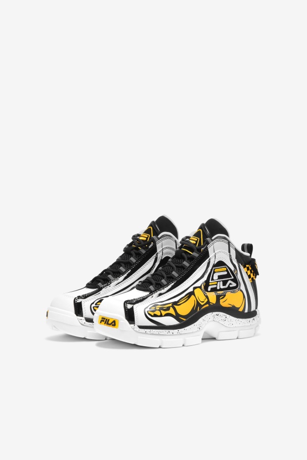 White/Black/Lemon Big Kids\' Grant Hill 2 Racing Fila UK