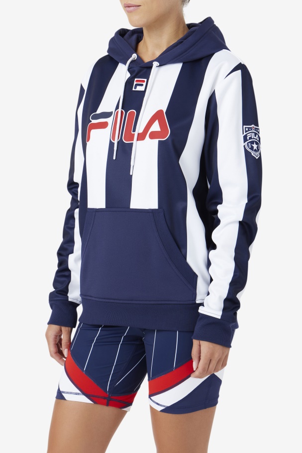 Navy/White Kimilah Hoodie Fila UK
