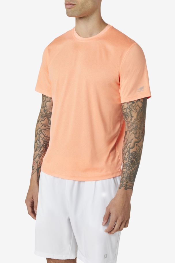 Orange Heather Pickleball Scallop Hem Crew Fila UK