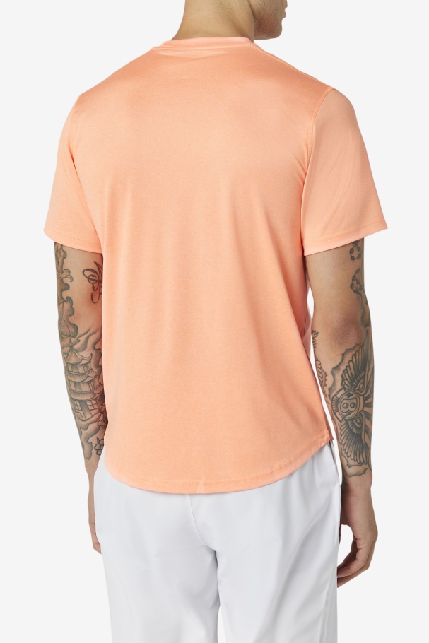 Orange Heather Pickleball Scallop Hem Crew Fila UK