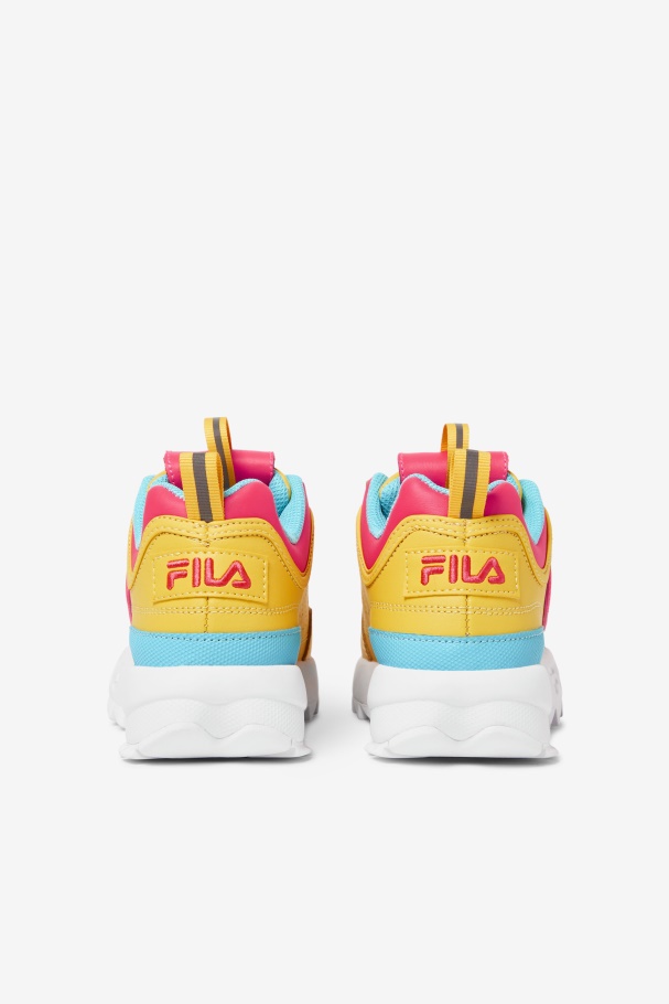 Fila UK Big Kids\' Disruptor 2 Premium Lemon/Diva Pink/Bluefish