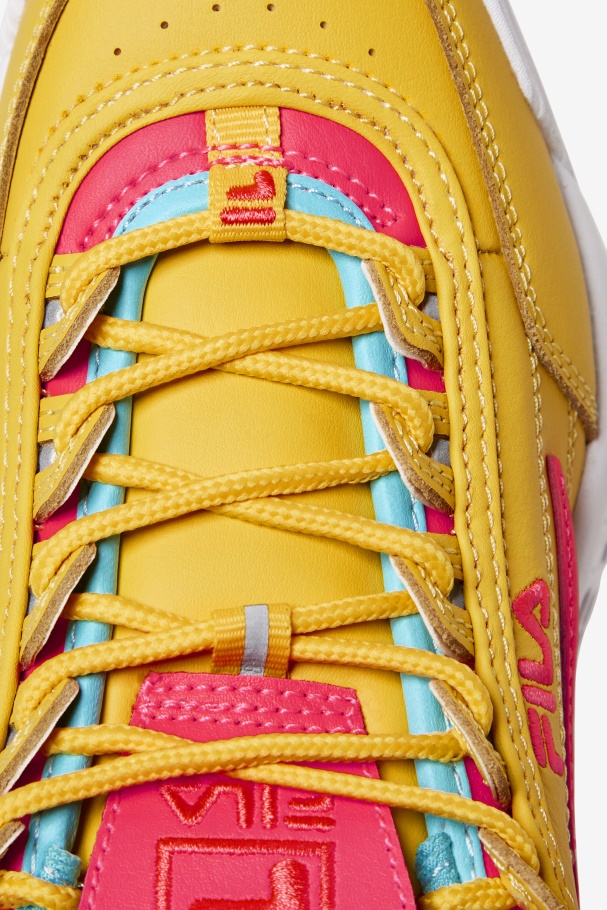 Fila UK Big Kids\' Disruptor 2 Premium Lemon/Diva Pink/Bluefish