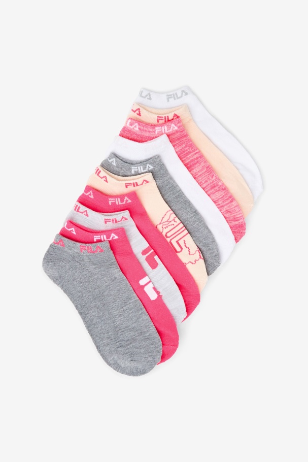 Fila UK Pink Girl's Floral No Show Sock 10-Pack