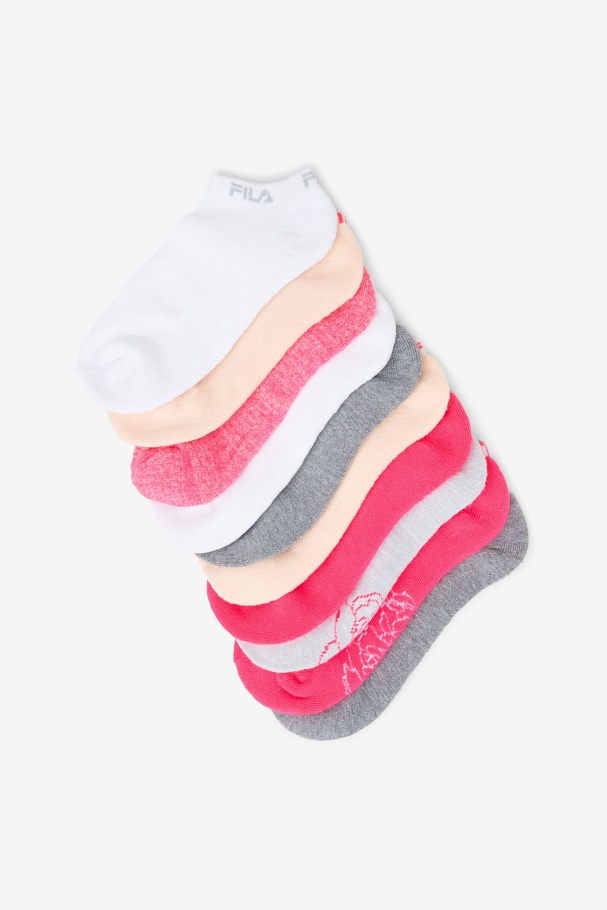 Fila UK Pink Girl\'s Floral No Show Sock 10-Pack
