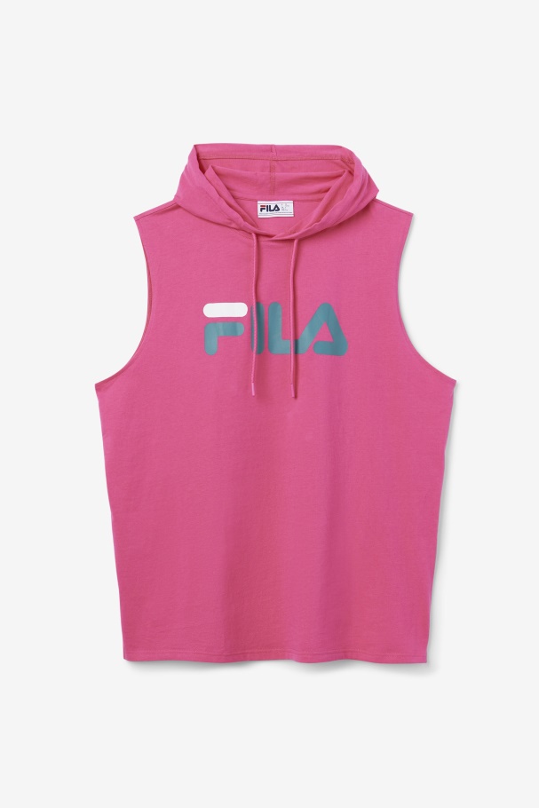 Zany Sleeveless Hoodie Purple/Yellow/Navy Fila UK
