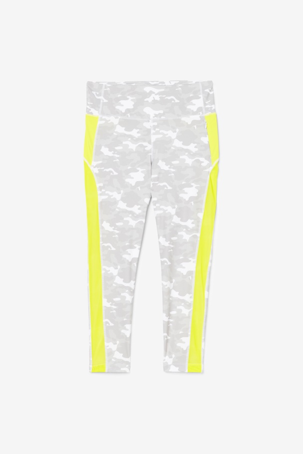 Fila UK White/Sulphur Forza Contrast 7/8 Leggings