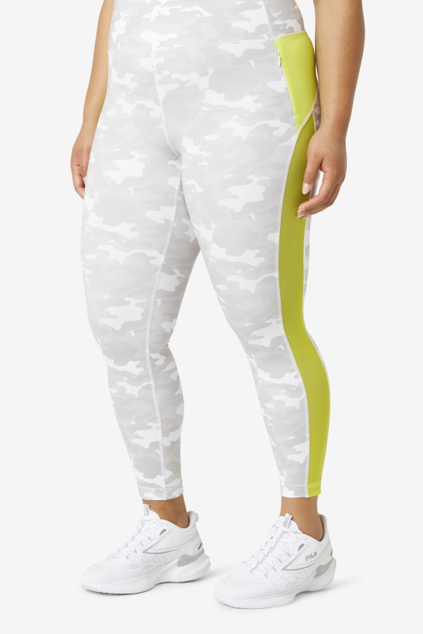 Fila UK White/Sulphur Forza Contrast 7/8 Leggings