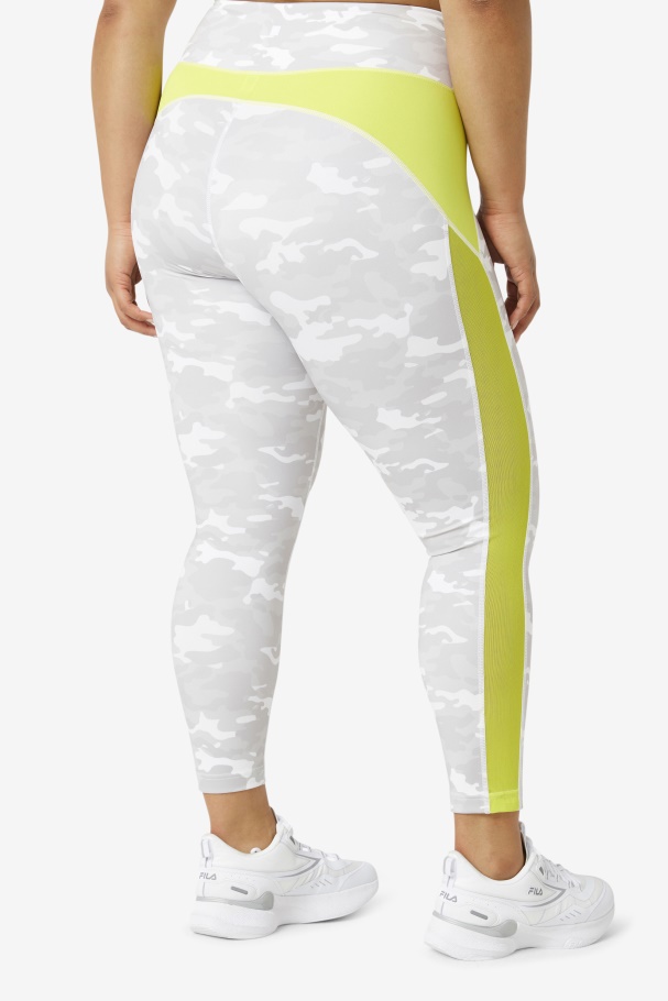 Fila UK White/Sulphur Forza Contrast 7/8 Leggings