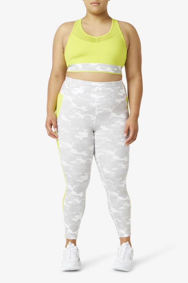 Fila UK White/Sulphur Forza Contrast 7/8 Leggings