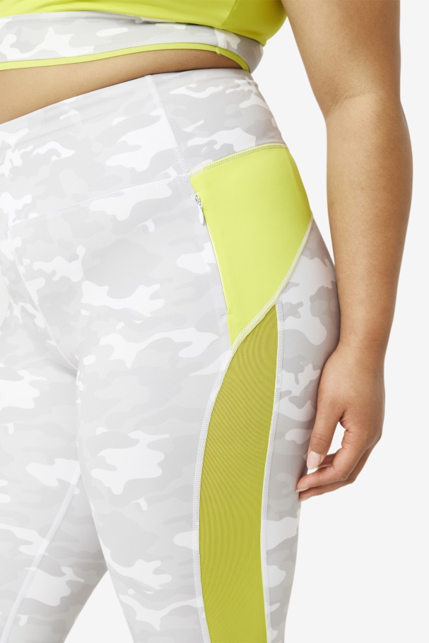 Fila UK White/Sulphur Forza Contrast 7/8 Leggings