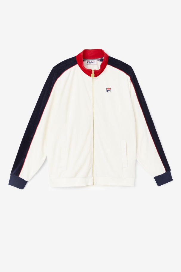 Cima Velour Jacket Fila UK Gardenia/Red/Peacoat