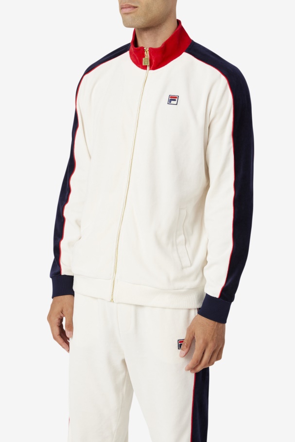 Cima Velour Jacket Fila UK Gardenia/Red/Peacoat