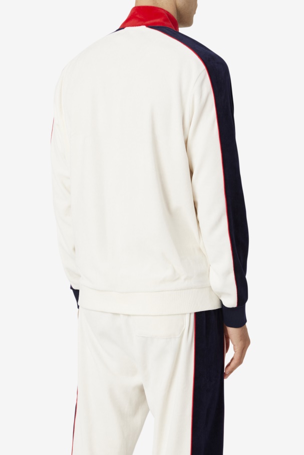 Cima Velour Jacket Fila UK Gardenia/Red/Peacoat