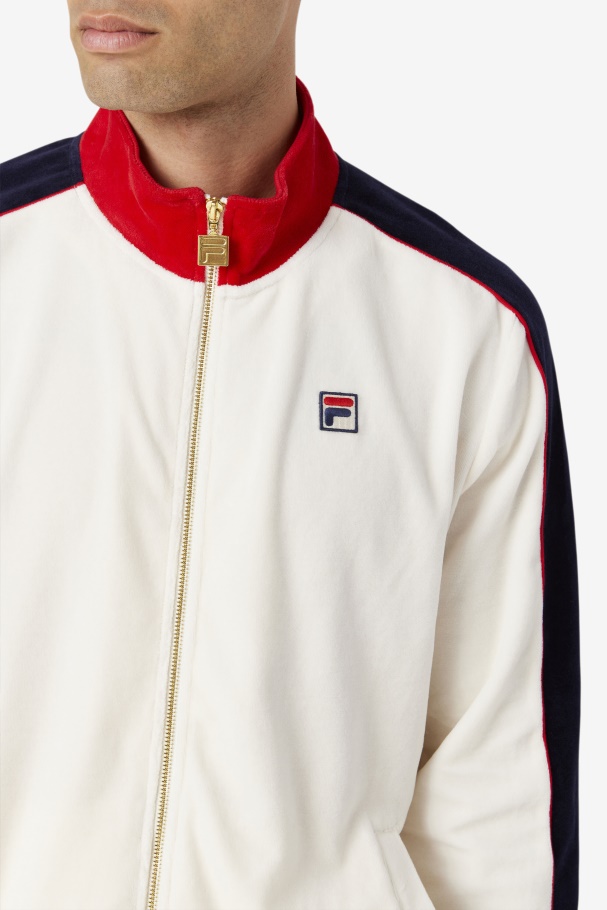Cima Velour Jacket Fila UK Gardenia/Red/Peacoat
