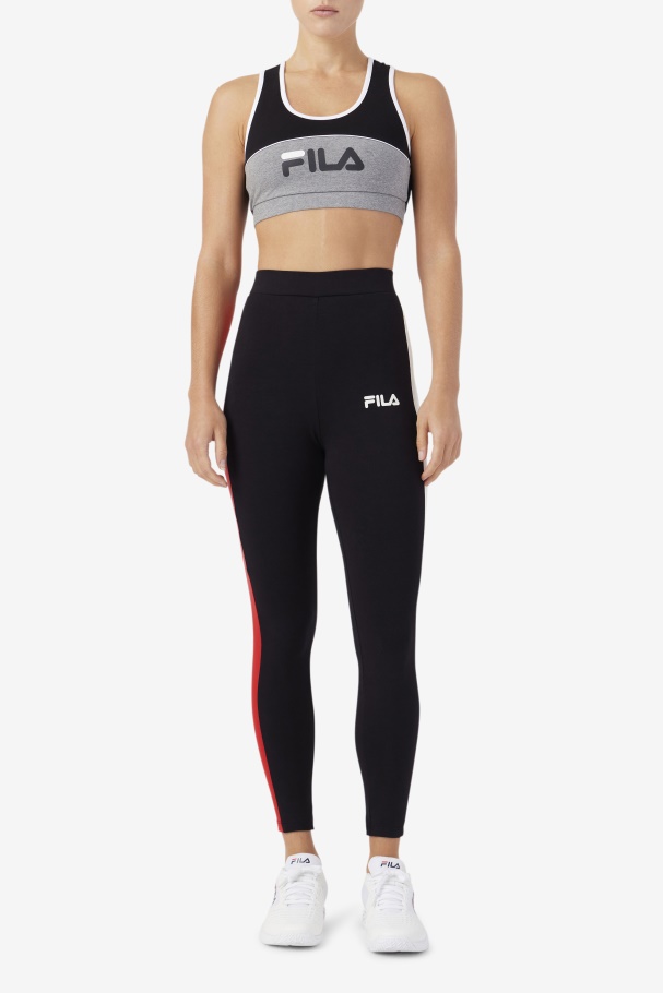 Fila UK Mercy Legging Black/Gardenia/Red
