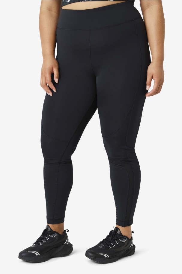 Black Forza Textured Long Legging Fila UK