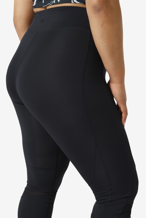Black Forza Textured Long Legging Fila UK