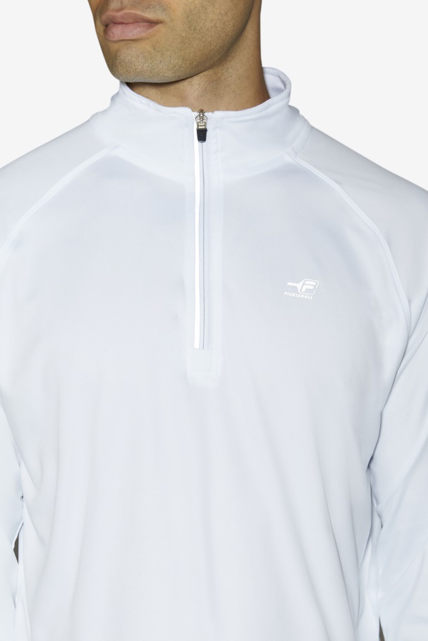 White Pickleball 1/4 Zip Fila UK