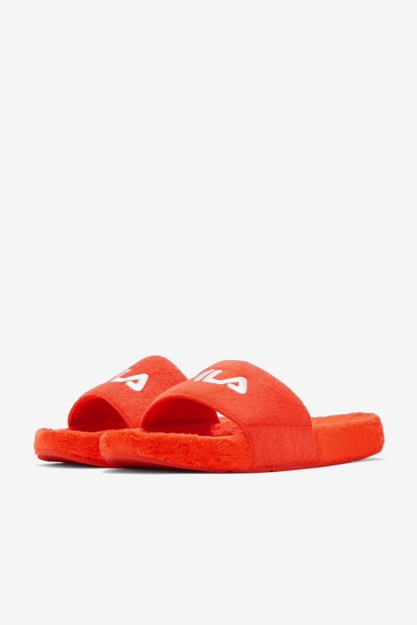 Cherry Tomato/Bayou/White Fila UK Terry Drifter Slide
