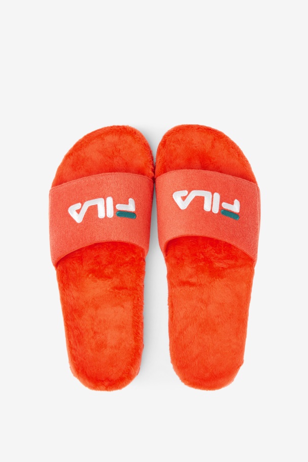 Cherry Tomato/Bayou/White Fila UK Terry Drifter Slide