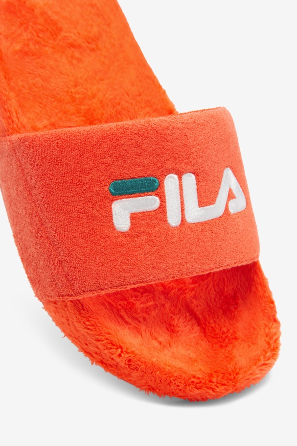 Cherry Tomato/Bayou/White Fila UK Terry Drifter Slide