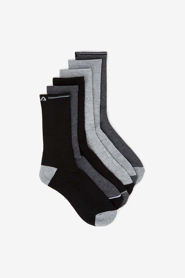 Heathrmulti Kids' Crew Sock 6-Pack Fila UK
