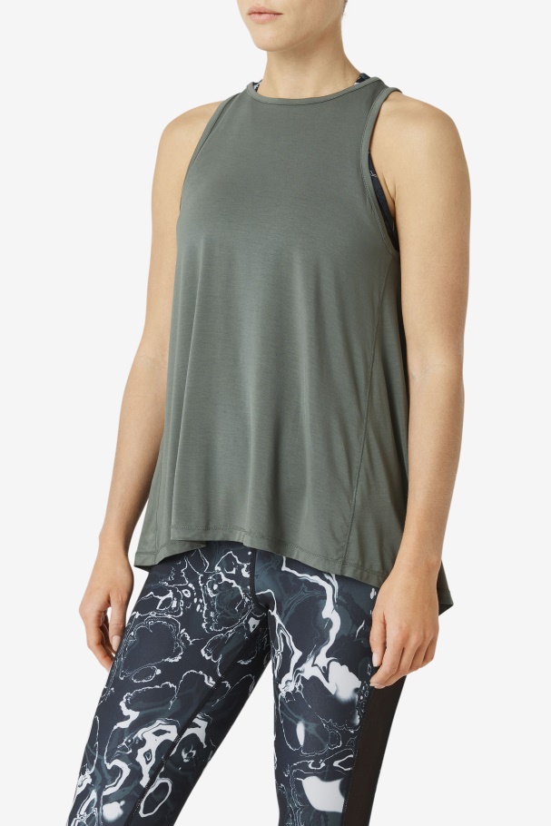 Fi-Lux Open Back Tank Top Thyme Fila UK