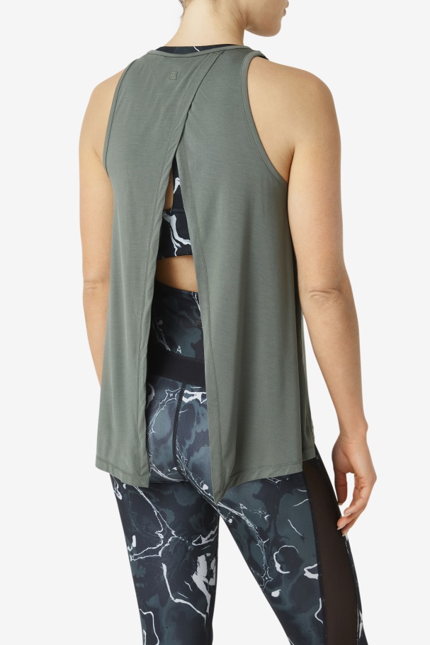 Fi-Lux Open Back Tank Top Thyme Fila UK