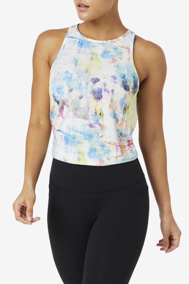 Tie Dye Fila UK Fi-Lux Open Back Tank Top
