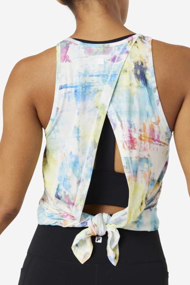 Tie Dye Fila UK Fi-Lux Open Back Tank Top