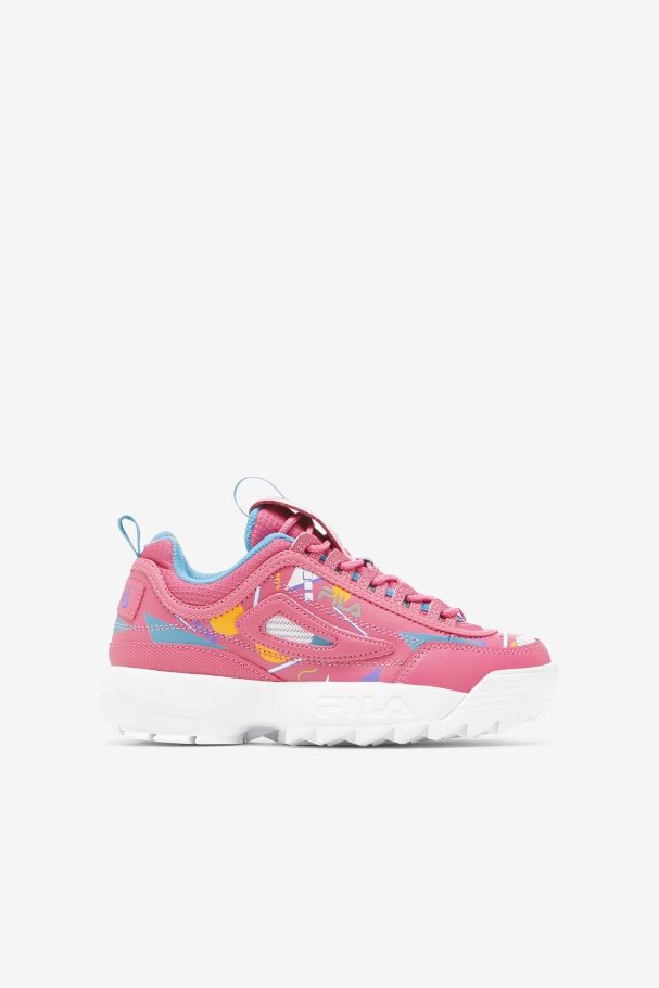Big Kids' Disruptor 2 Premium Fila UK Bubblegum/Blue/White