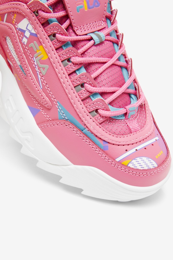 Big Kids\' Disruptor 2 Premium Fila UK Bubblegum/Blue/White