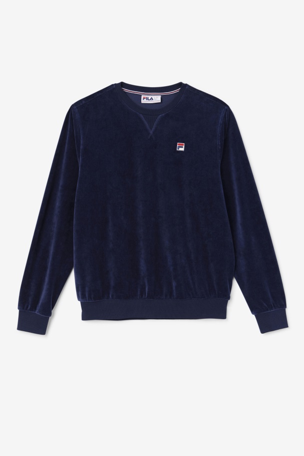 Fila UK Navy Earl Velour Crew