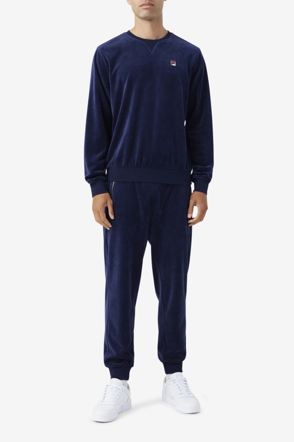 Fila UK Navy Earl Velour Crew