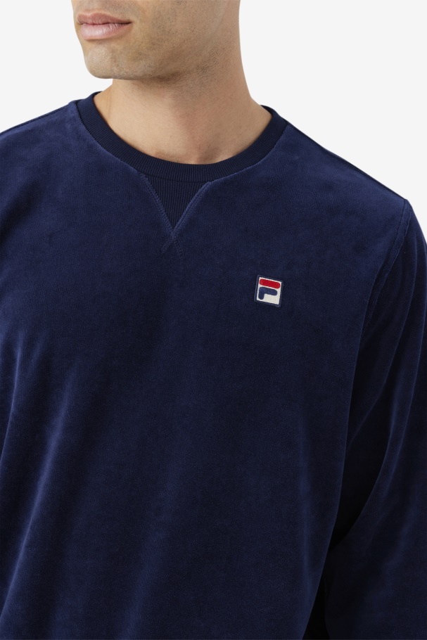 Fila UK Navy Earl Velour Crew