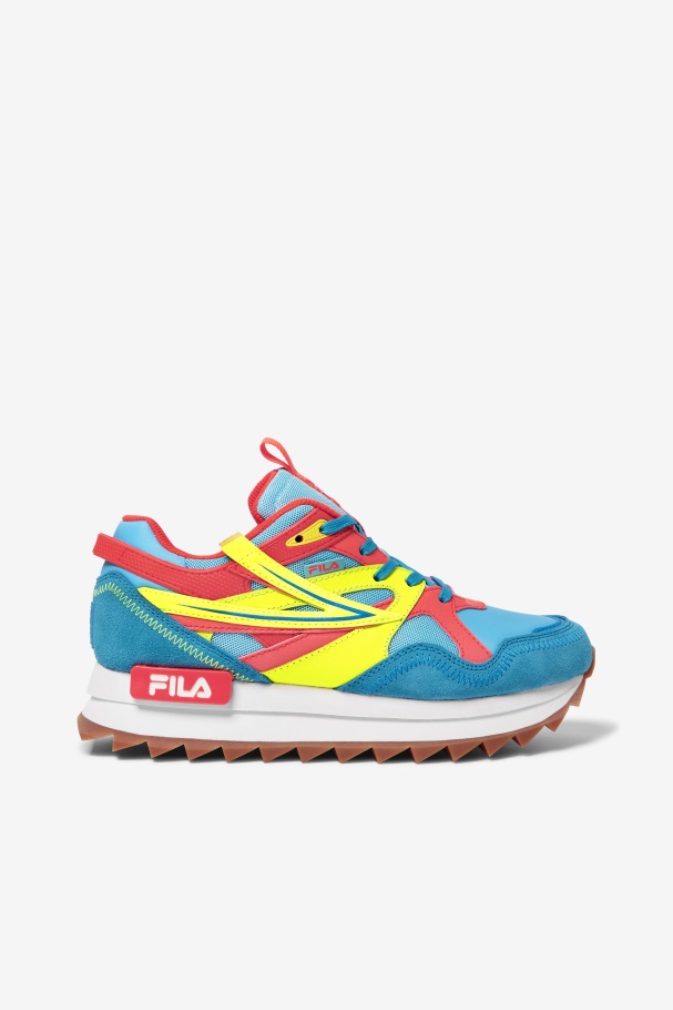 Women's Sandenal Orbit Fila UK Bluefish/Yellow/Fiery Coral