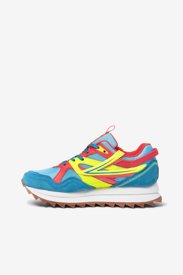 Women\'s Sandenal Orbit Fila UK Bluefish/Yellow/Fiery Coral