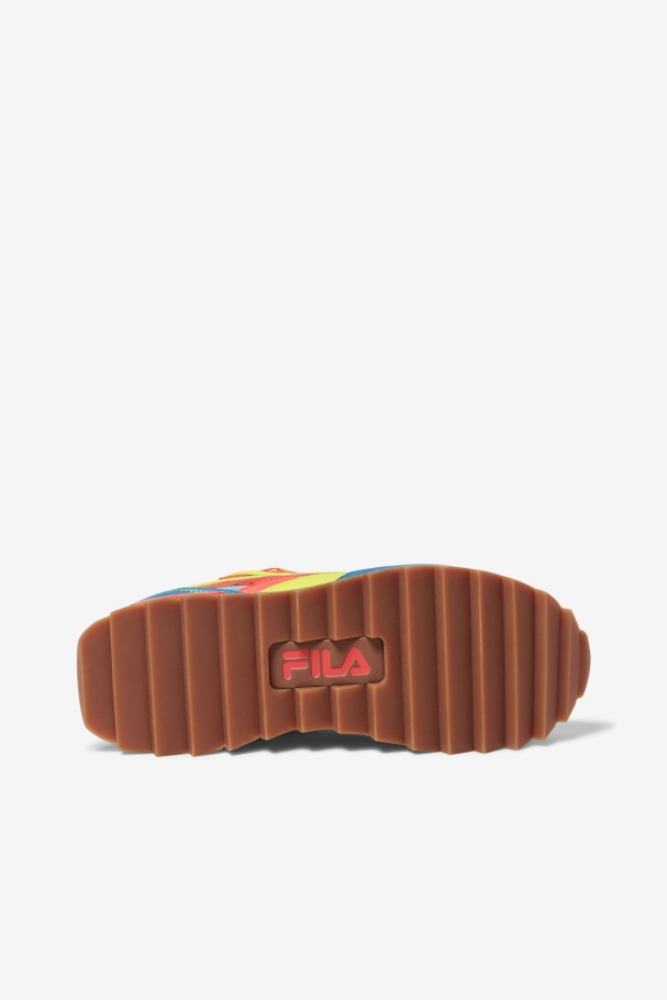 Women\'s Sandenal Orbit Fila UK Bluefish/Yellow/Fiery Coral
